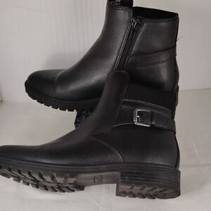 Black Ankle Boots with Buckle Detail